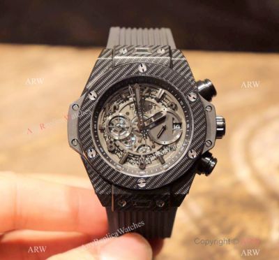 Hublot Big Bang King Chronograph Watch Black Case Rubber Strap